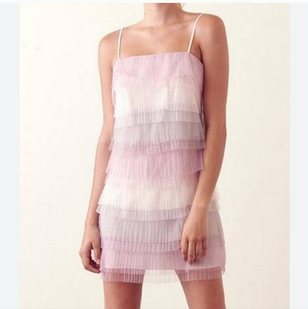 Tiered ruffle pale purple dress